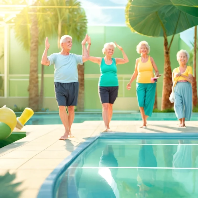 Seniors enjoying yoga at SeniorResort
